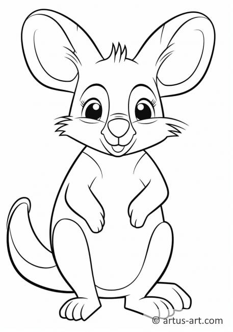 Página para colorear de wallaby